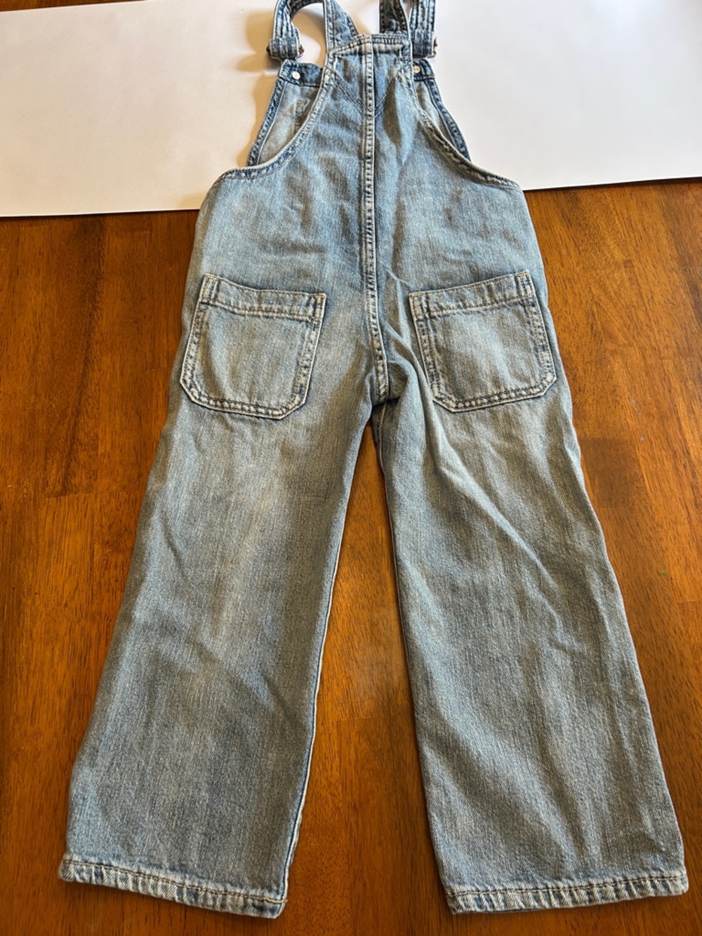 GAP Denim Overalls | Girls XS (5) | Classic Straight Leg Vintage Light Wash - Picture 5 of 6